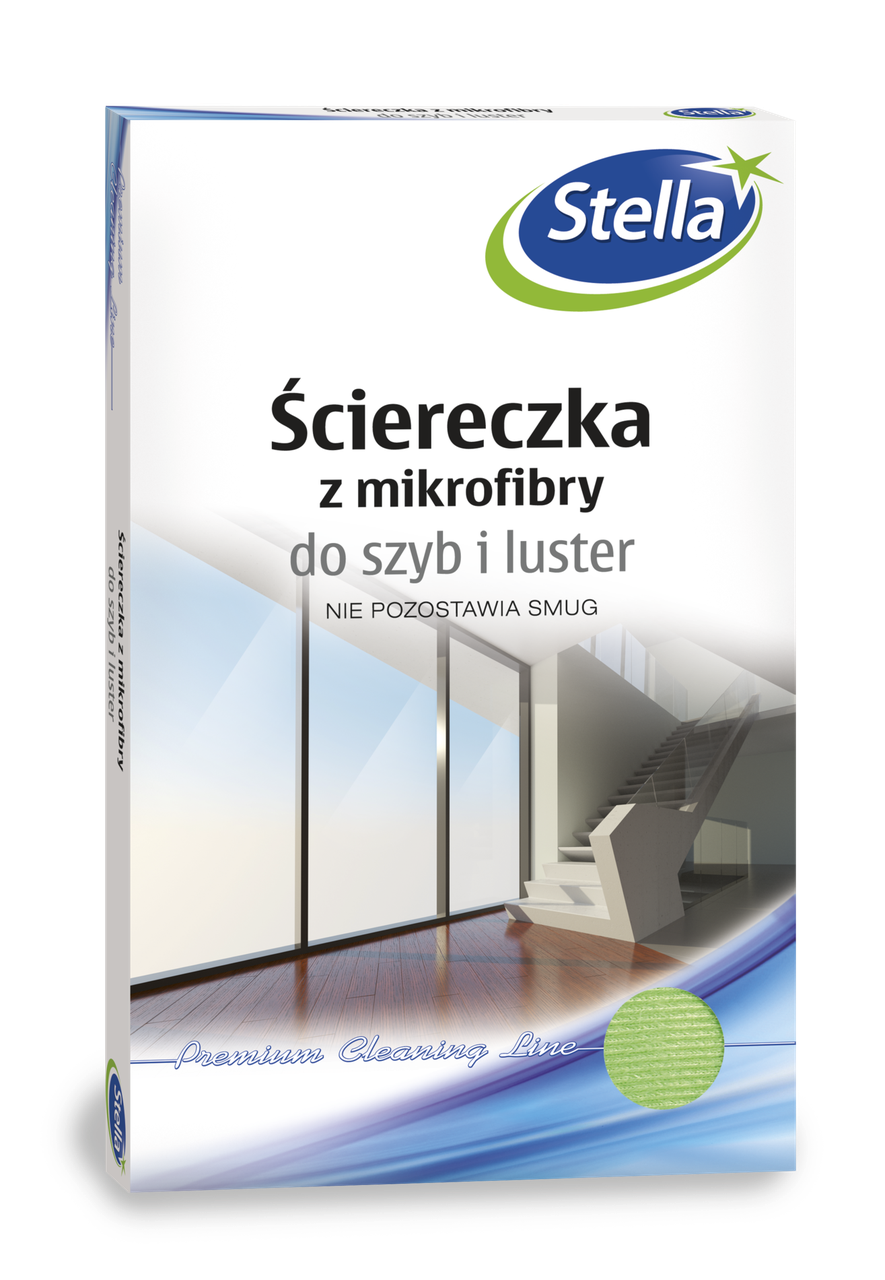 Салфетка Stella из микрофибры для стекол и зеркал 1 шт. (1876697067)
