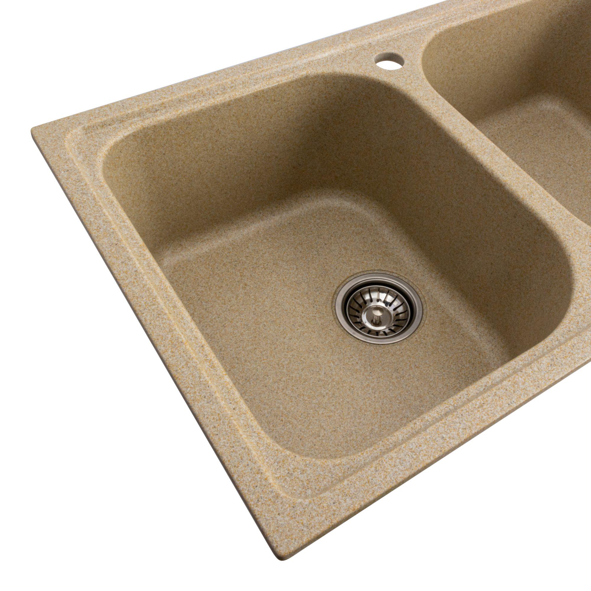 Мойка для кухни гранитная Platinum 7950 Equatoria матовый Бежевый - фото 4 Мойка для кухни гранитная Platinum 7950 Equatoria матовый Бежевый - фото 4