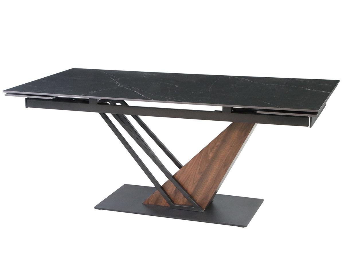 Стол Intarsio FERNANDO CERAMIC 180/240x90 Черный матовый/Темный орех (28710912) - фото 3 Стол Intarsio FERNANDO CERAMIC 180/240x90 Черный матовый/Темный орех (28710912) - фото 3