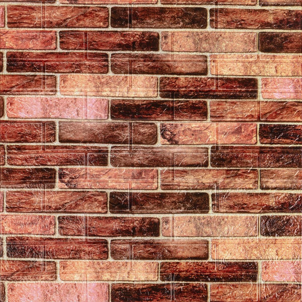 Плитка самоклеюча на стіну Sticker Wall цегла SW-00001771 700х770х3 мм Коричневий (iz17094)