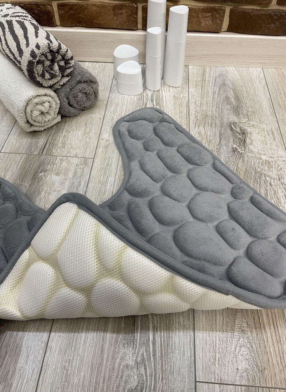 Коврик для туалета Stone Premium Memory Foam 50х40 см Серый (KTS0003small) - фото 3