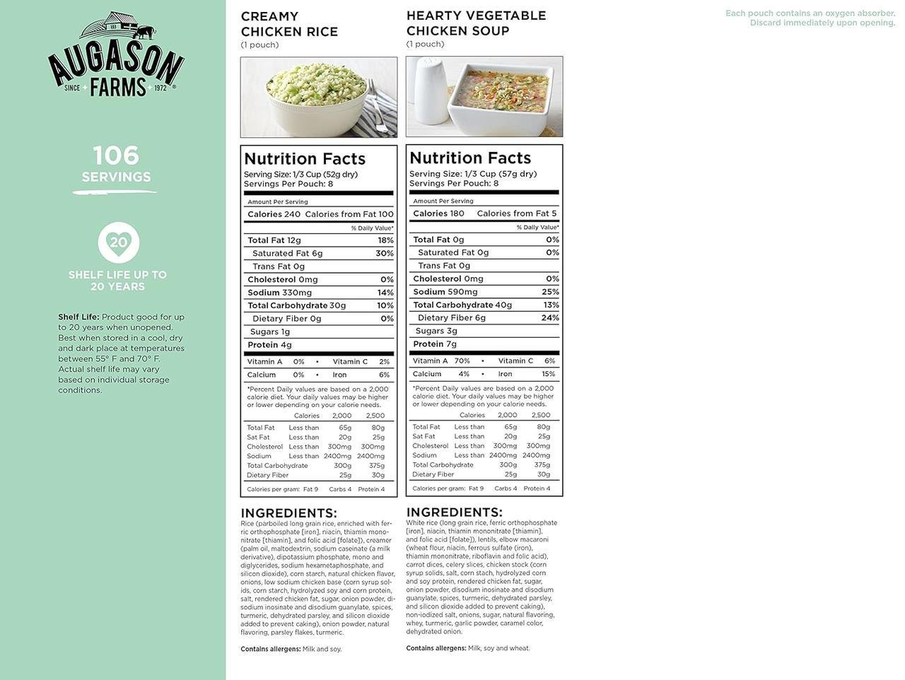 Сублимированные завтраки и ужины Augason farms 106 порций (101082) - фото 5 Сублимированные завтраки и ужины Augason farms 106 порций (101082) - фото 5
