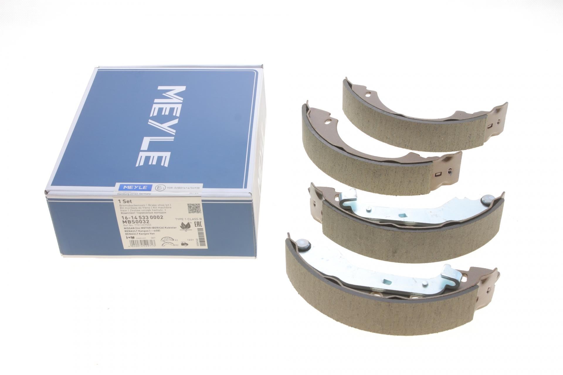 Колодки тормозные задние Meyle для Renault Kangoo 97- барабанные 203x39 мм Bendix (16-14 533 0002)