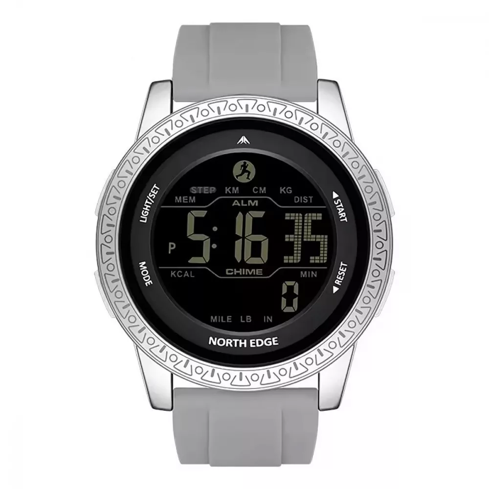 Часы NORTH EDGE Apollo цифровая водозащита 44,3 мм 50 м Silver