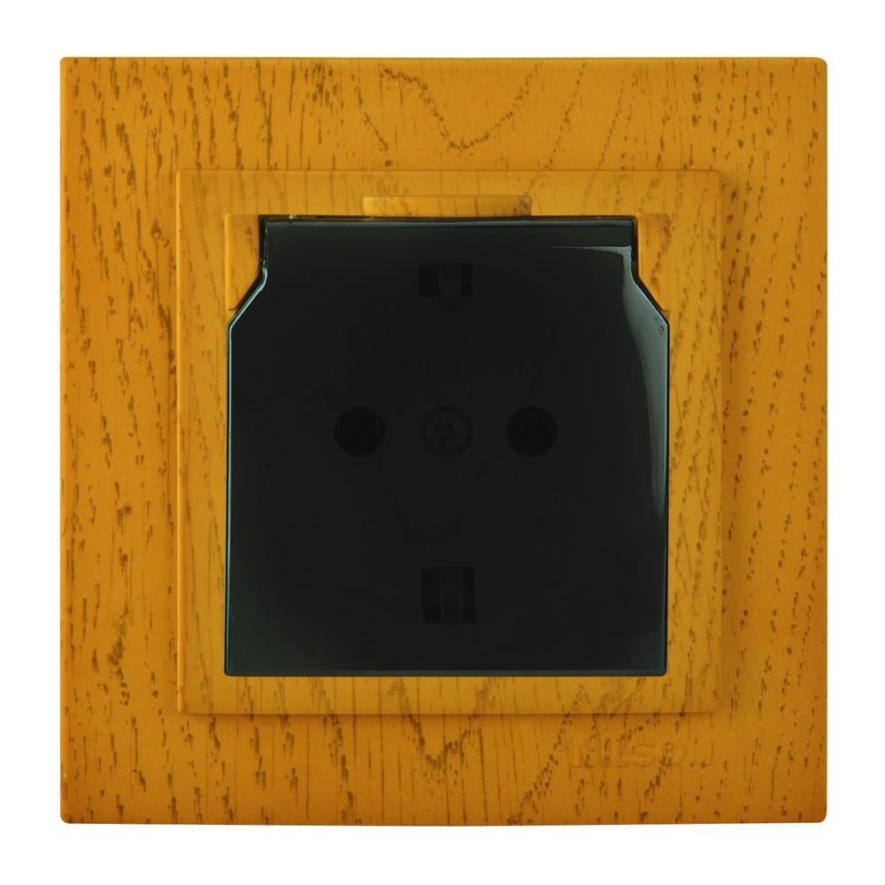 Розетка одинарна з із заземленням та кришкою Nilson Touran Дуб (00000019942)