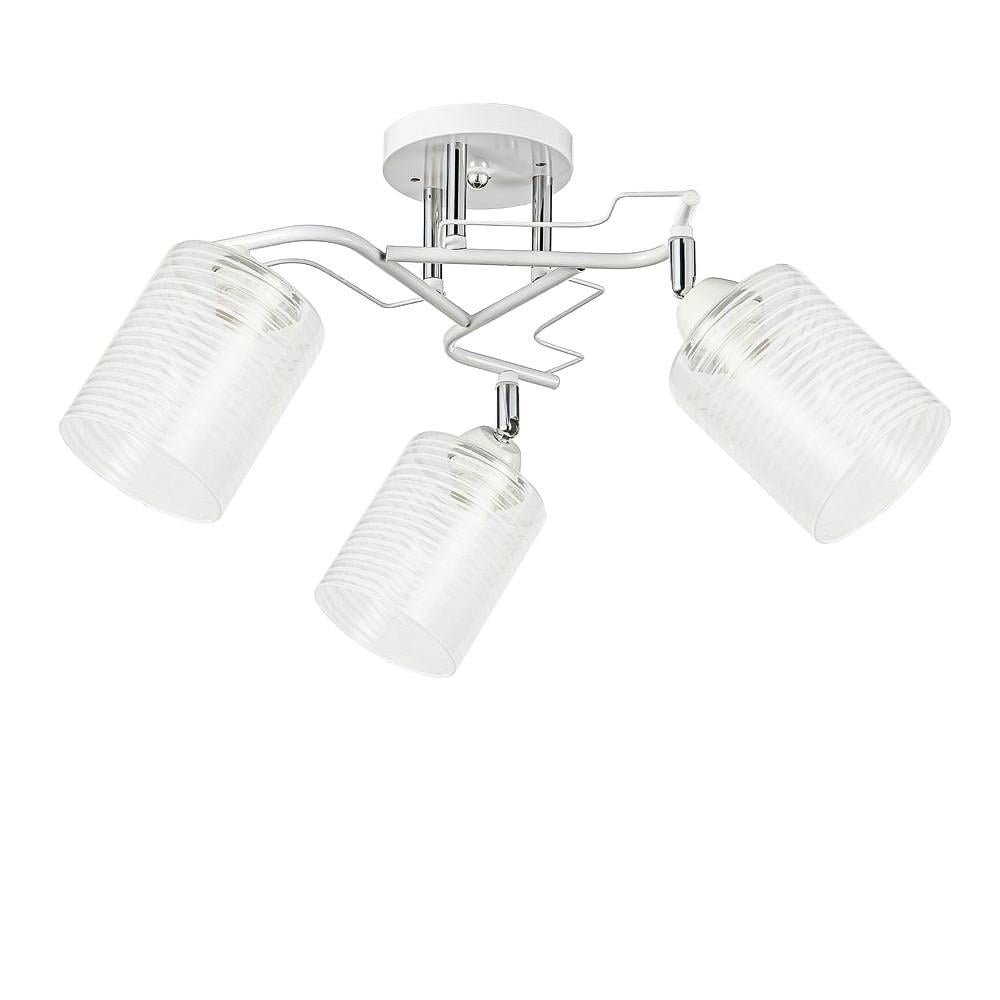 Люстра потолочная Light House SC-20229/3 WH/CR D520х270 плафон белый с прозрачным Белый/Хром