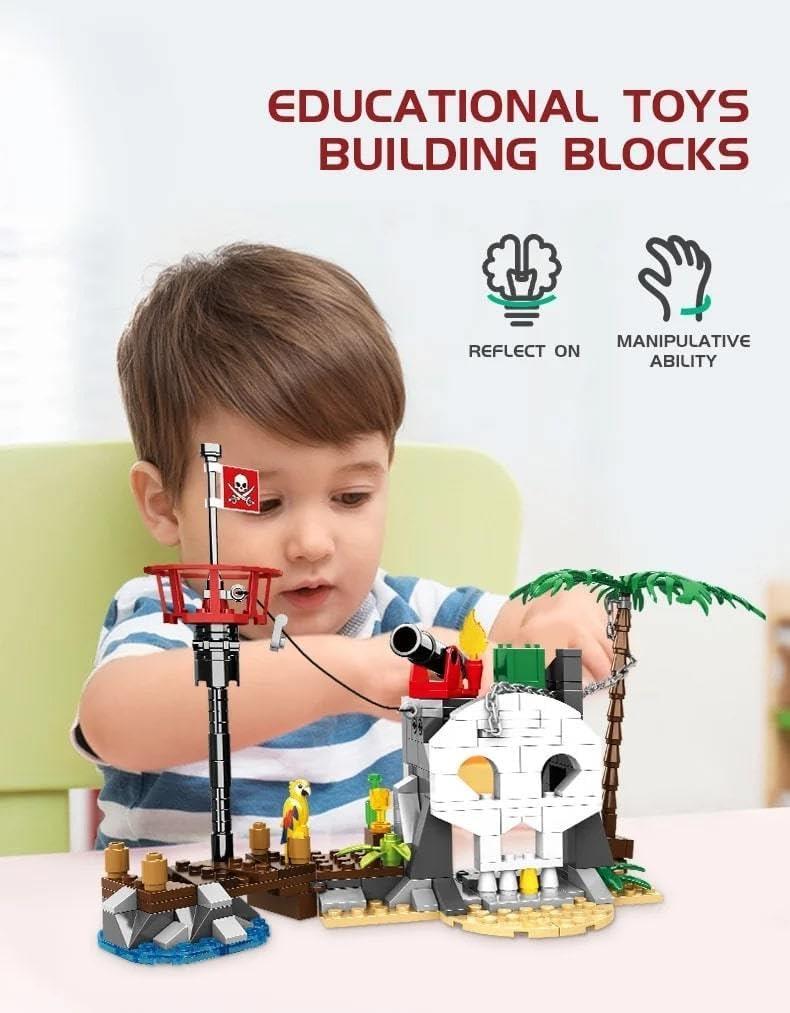 Конструктор WOMA Пиратский остров с пиратским кораблем и пиратами 232 дет. - фото 4