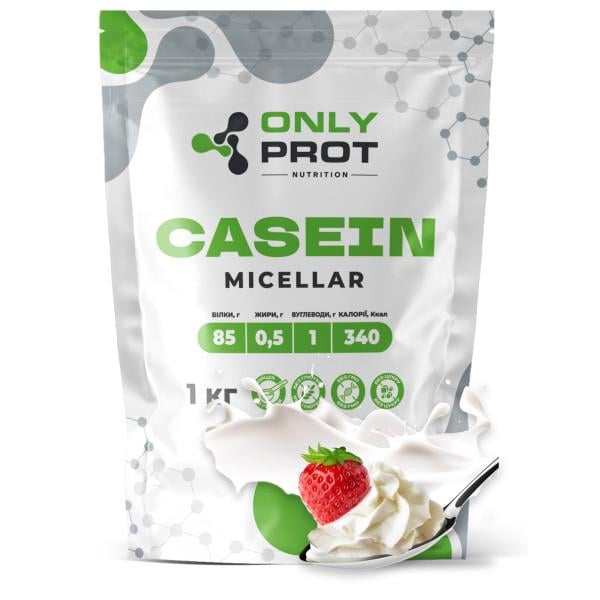 Протеїн міцелярний казеїн ONLY PROT NUTRITION CASEIN MICELLAR повільний нічний 1 кг Крем-вершки (21-145-mk-kvr-1kg)
