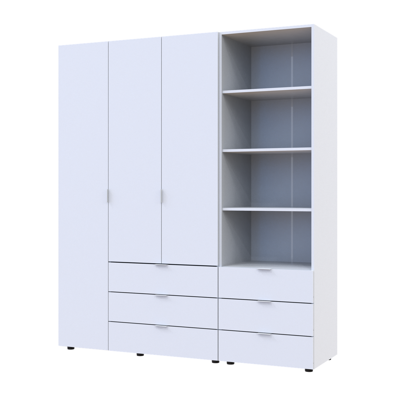 Шкаф для одежды Doros Гелар 3 ДСП с пеналом 176,2х49,5х203,4 см Белый (42005163)