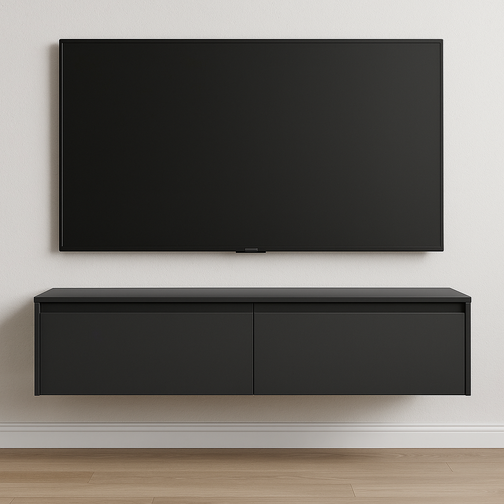 Тумба для ТВ навісна №09 з ЛДСП 45х150х35 см Антрацит Тумба для ТВ навісна №09 з ЛДСП 45х150х35 см Антрацит