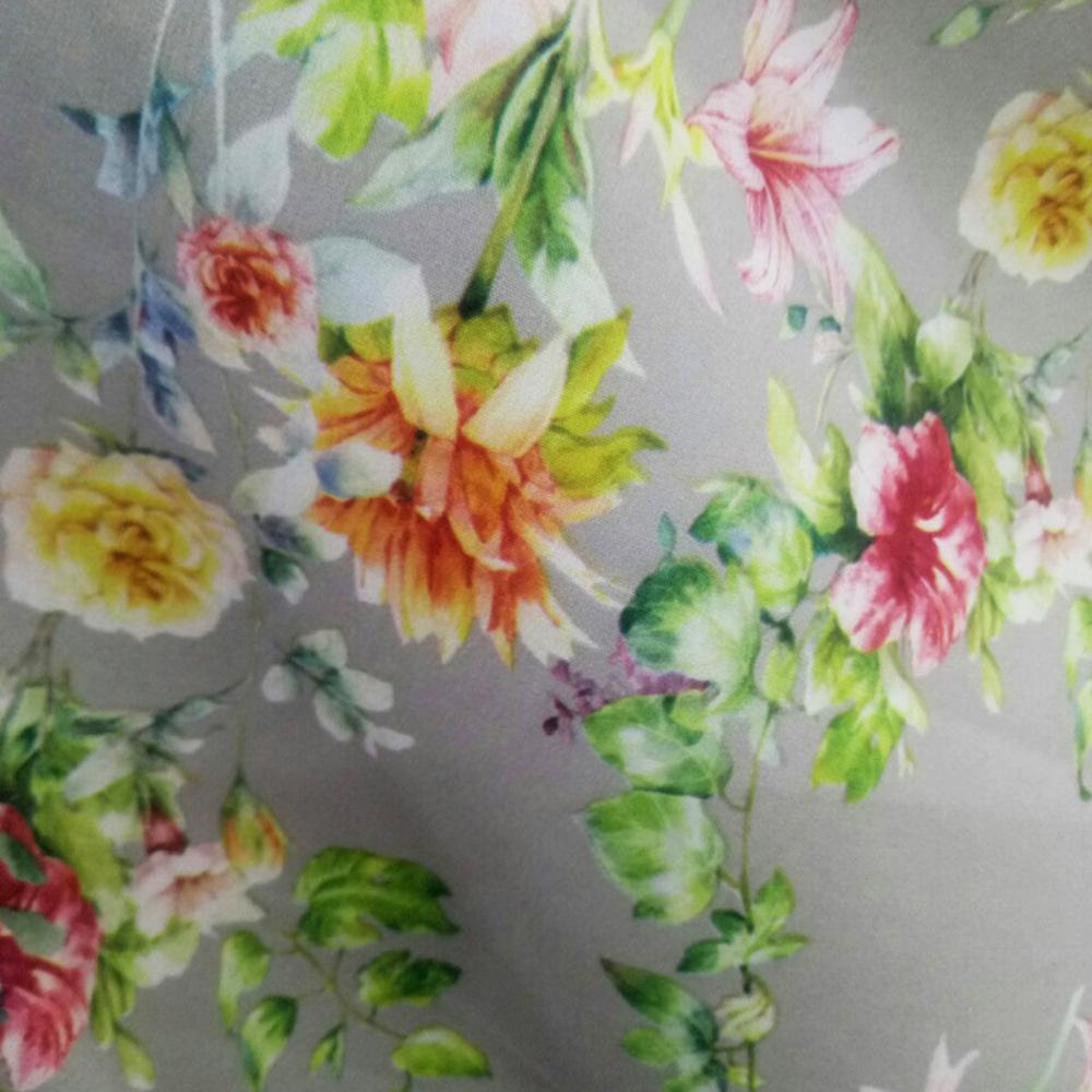 Ткань платная супер софт Цветочный V-180/2 Лилии Серый (14821)