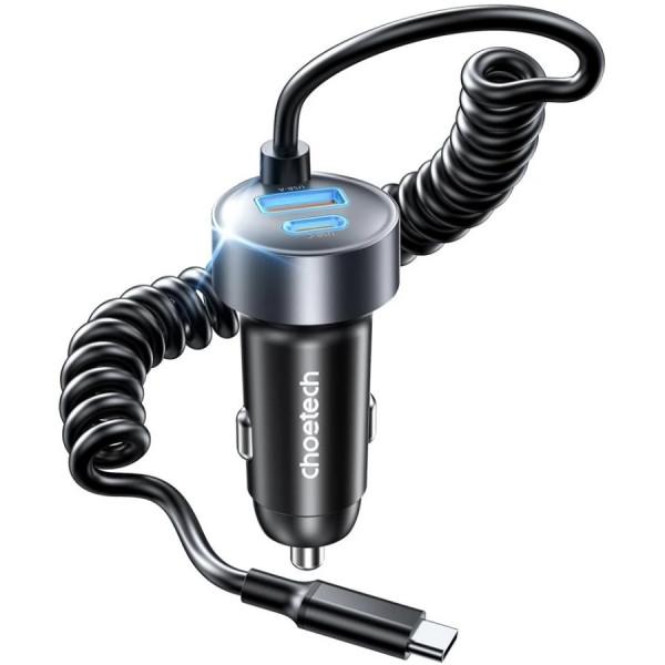 Зарядное устройство в авто Choetech TC0030-BK с кабелем 1,2 м Black (25307966)