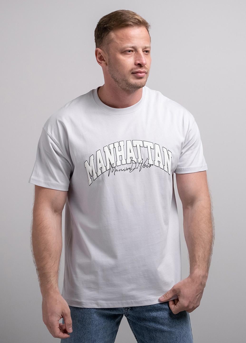 Футболка мужская Fashion Manhattan 200371 с принтом XXL Серый