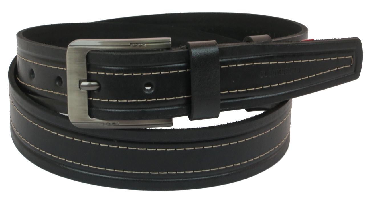Ремень мужской Skipper 1092-38 под джинсы натуральная кожа 3,8 см Черный