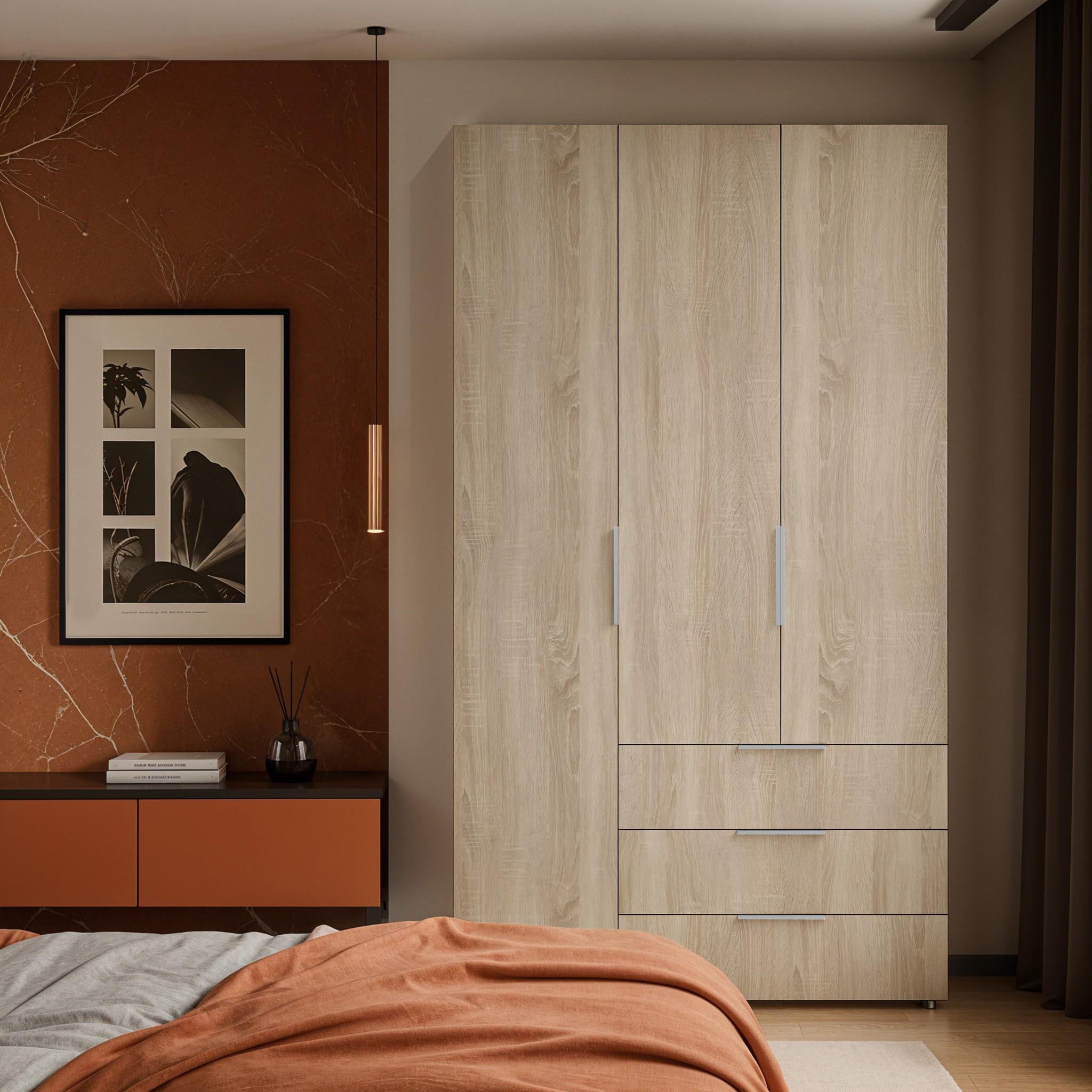 Шкаф со штангой и ящиками Versale 3 1154x500x2050 мм Дуб Сонома Шкаф со штангой и ящиками Versale 3 1154x500x2050 мм Дуб Сонома