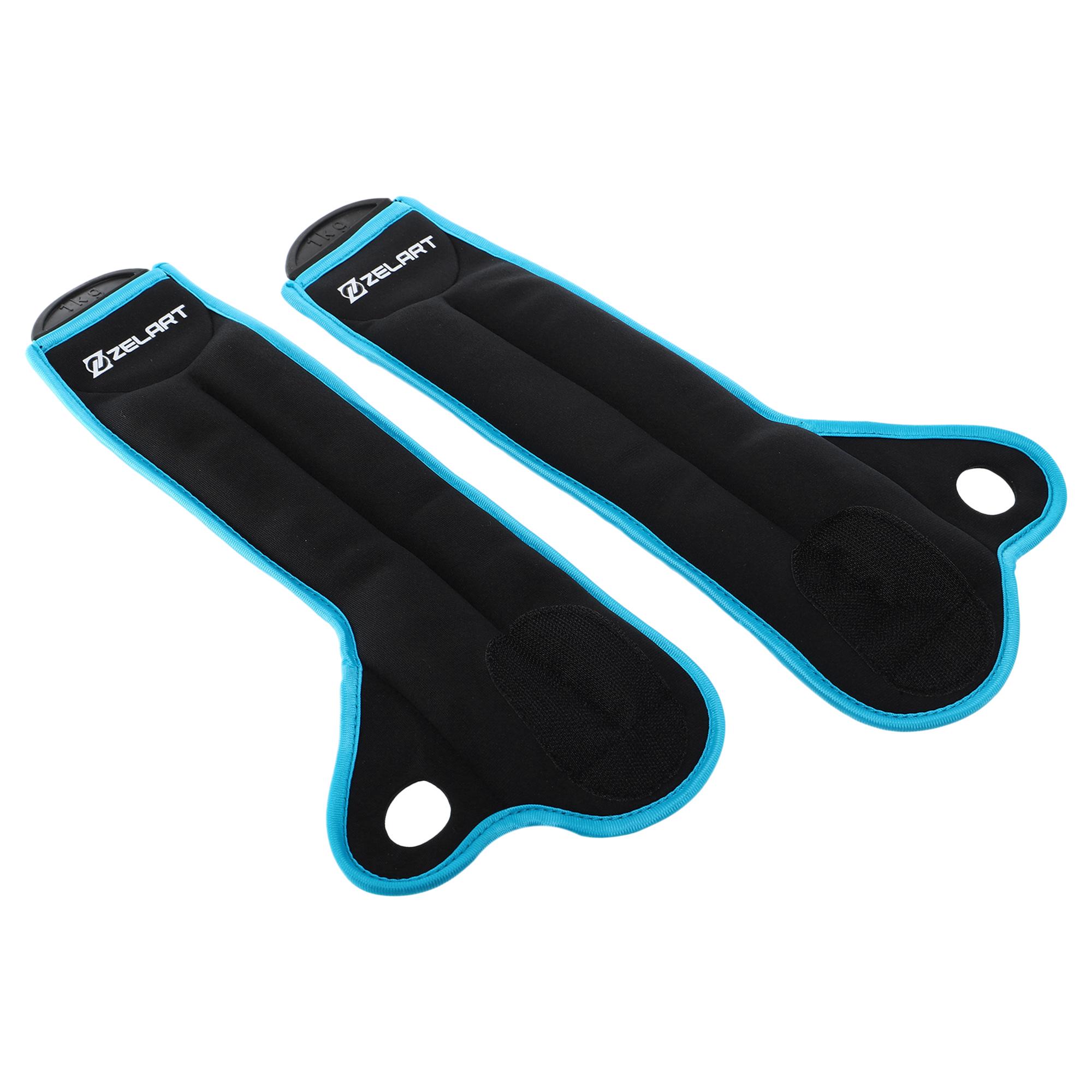 Обтяжувачі-манжети для рук Zelart Pro 2х1 кг Темно-синій/Чорний (FI-4245-2_Черный-темно-синий) - фото 3
