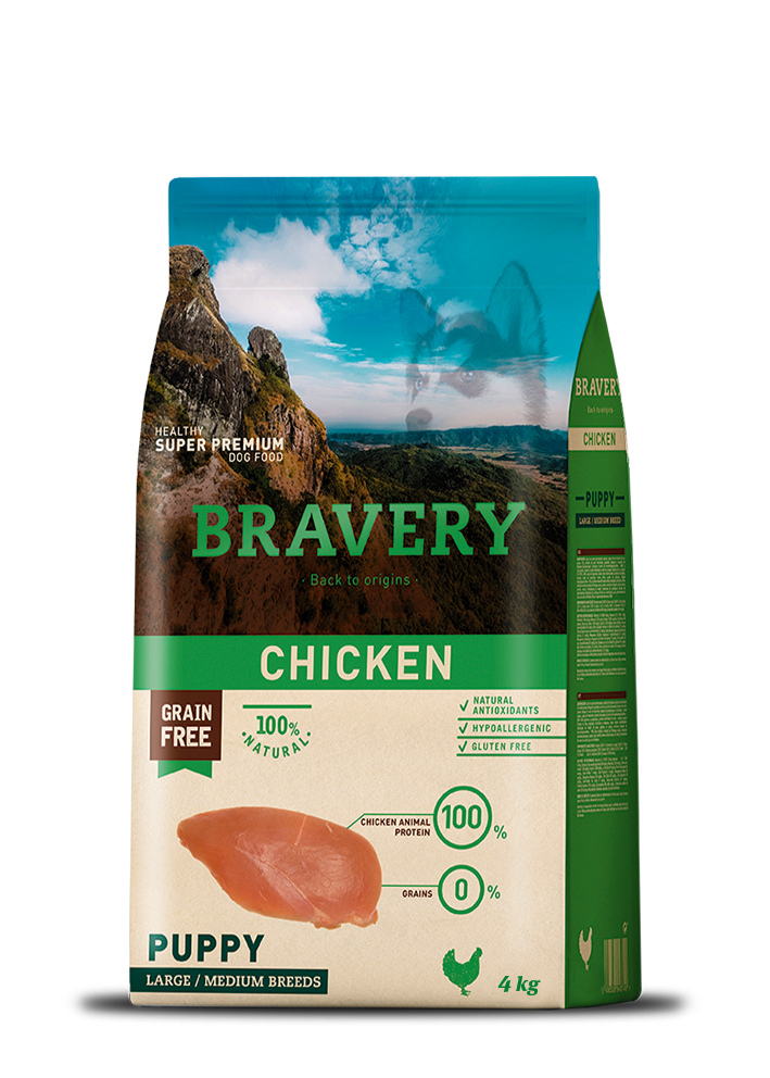 Корм для собак Bravery Chicken Puppy Large/Medium с курицей 4 кг (99909)