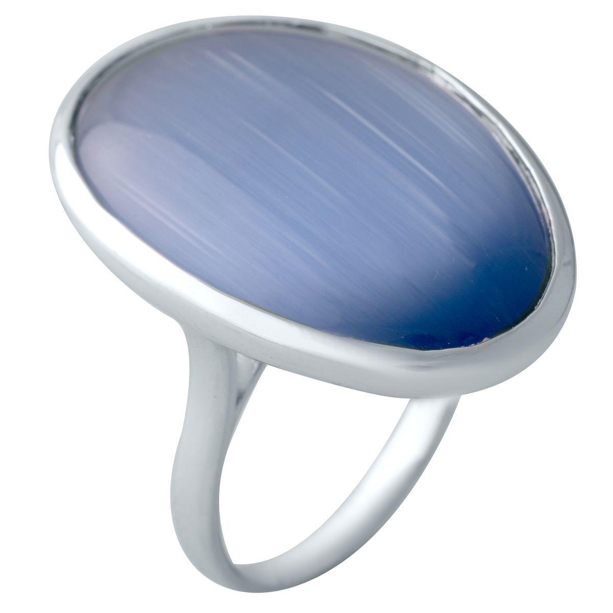 Кольцо серебряное с кошачьим глазом 26,635 ct 9,61 г р. 17,5 (2016014)