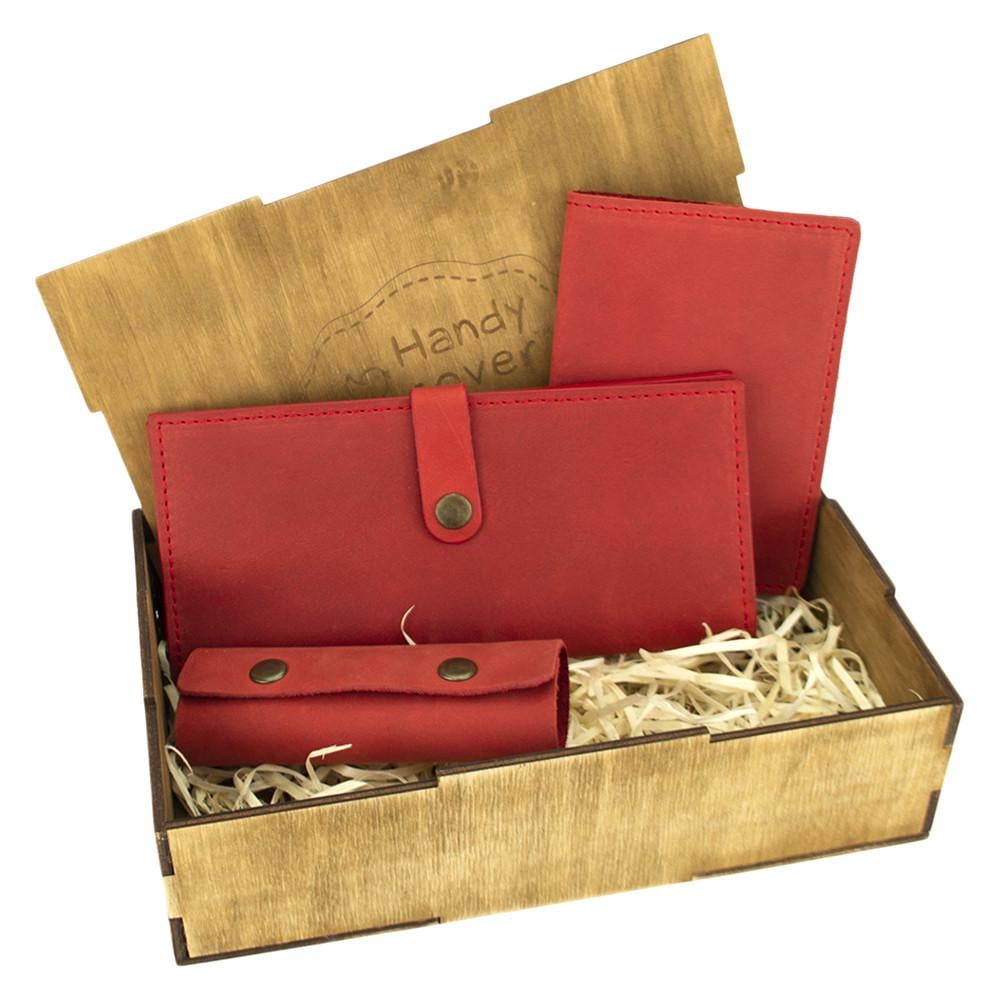 Подарочный набор женский Handycover №45 3 предмета в коробке Красный