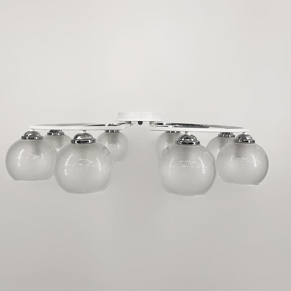 Люстра стельова на 8 плафонів Ø 70 см Білосніжний (51795/8 CH+WT+WT) - фото 4 Люстра стельова на 8 плафонів Ø 70 см Білосніжний (51795/8 CH+WT+WT) - фото 4