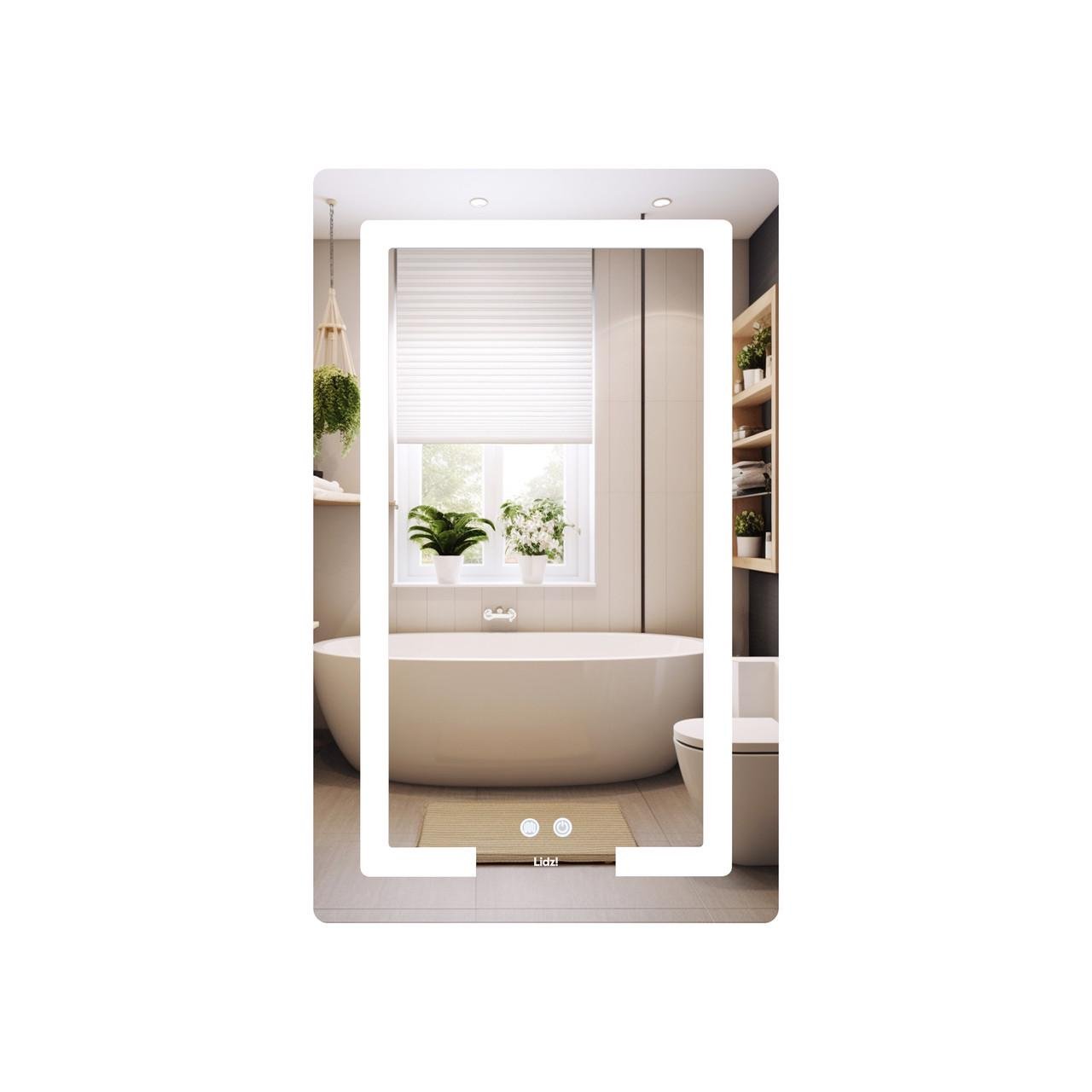 Дзеркало Lidz Kubis KU2 з LED-підсвічуванням Touch/з антизапотіванням/з димером 500х800 мм (LD78LF936508048448)