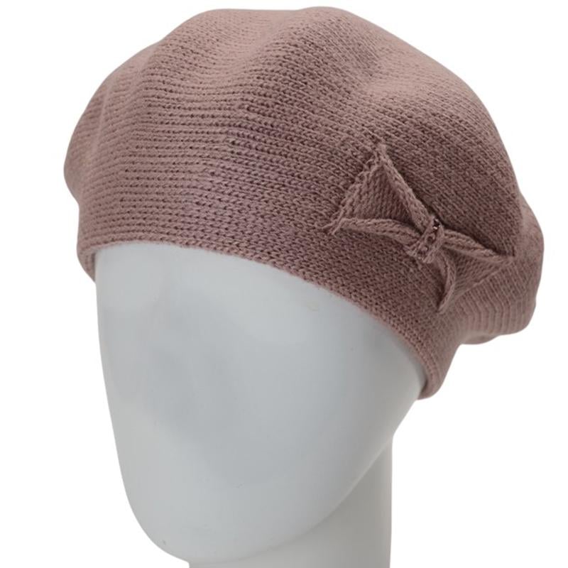 Берет жіночий Lirus КСЮША осінній подвійний з візерунком збоку one size Пудровий (282684) - фото 1 Берет жіночий Lirus КСЮША осінній подвійний з візерунком збоку one size Пудровий (282684) - фото 1