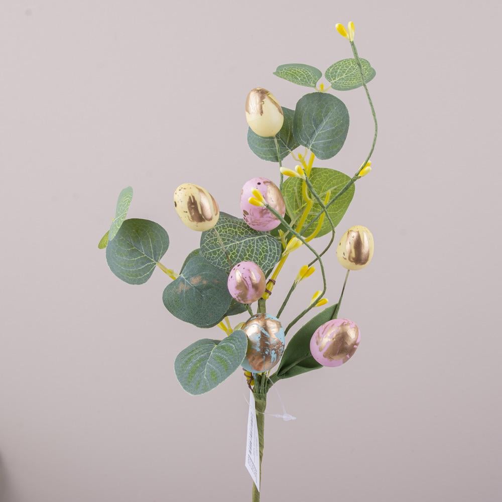 Гілка з пастельними яйцями та листям евкаліпта (8422)