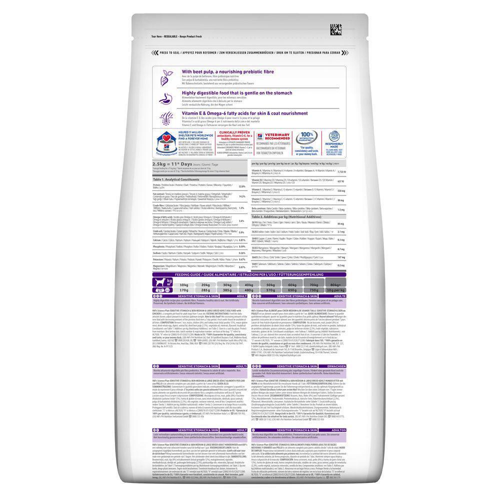 Корм для собак Hill’s SP Sensitive Stomach&Skin Medium Breed средних пород с курицей 14 кг - фото 3