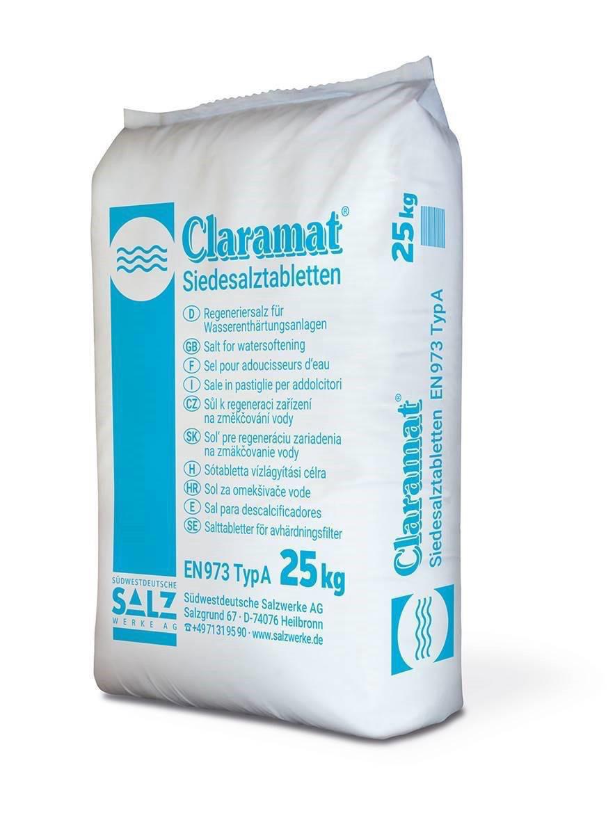 Соль таблетированная Claramat в мешках по 25 кг (0000010)