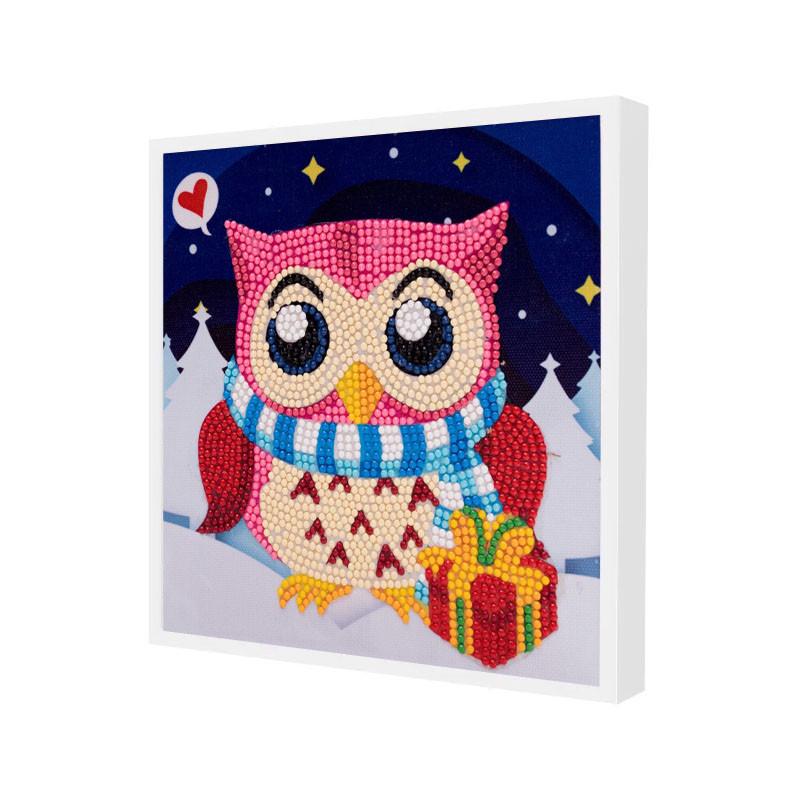 Алмазная мозаика Lesko DIY 1302 Сова с подарком Алмазная мозаика Lesko DIY 1302 Сова с подарком
