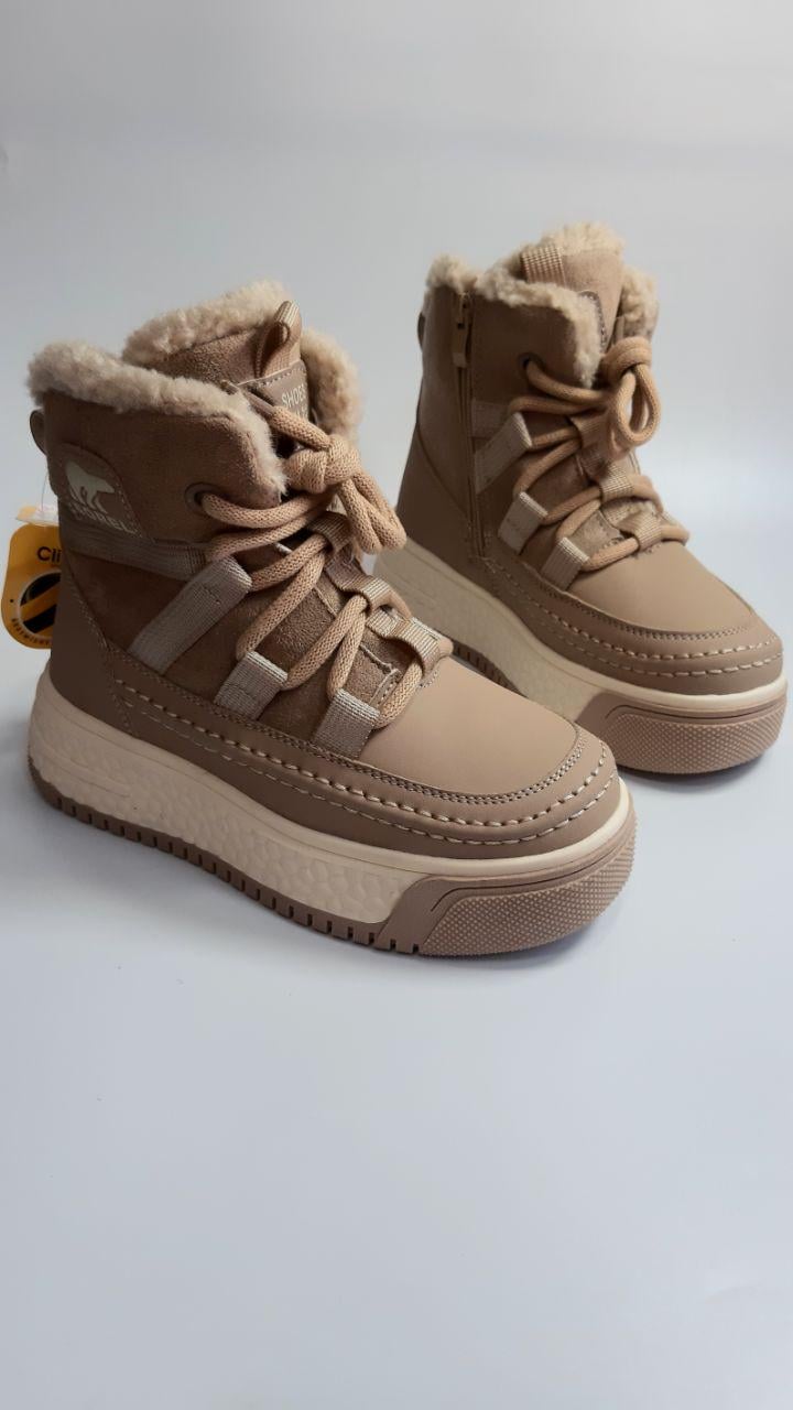 Ботинки зимние Clibee для девочки р. 35 22 см Бежевый (57-2 beige)