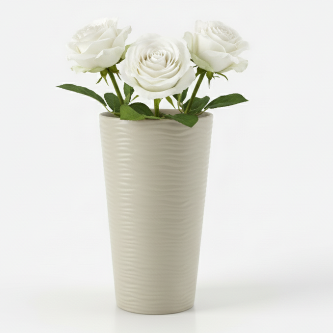 Ваза Nana ceramics Хвиля 28 см Бежевий (9043)