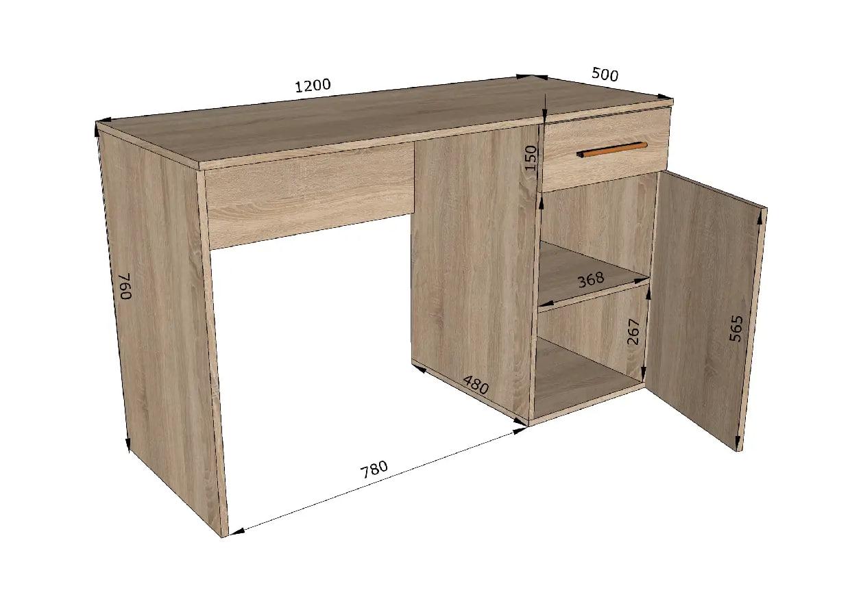 Стіл письмовий FST-3 1200х500х760 мм Дуб cонома - фото 3