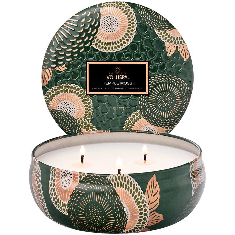 Свеча ароматическая Voluspa Japonica Temple Moss 340 г металлическая шкатулка (111006998)
