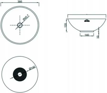 Умывальник Invena Tinos 39,5 см (CE43707) - фото 2 Умывальник Invena Tinos 39,5 см (CE43707) - фото 2