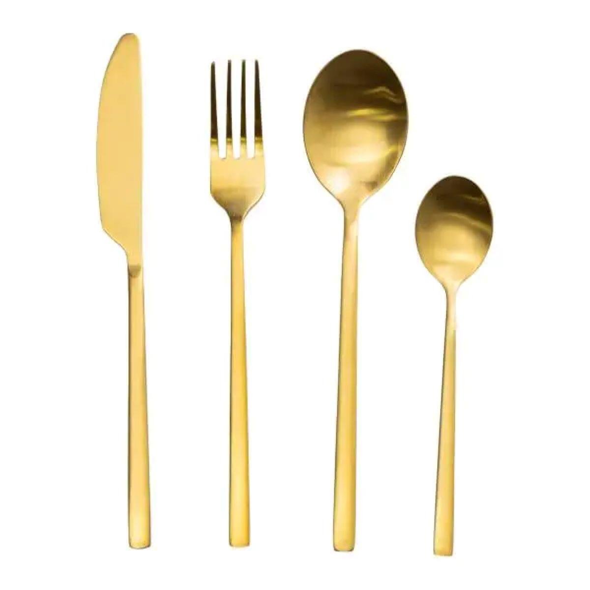 Набір столових приборів на 6 персон 24 пр. Золотистий - фото 2 Набір столових приборів на 6 персон 24 пр. Золотистий - фото 2
