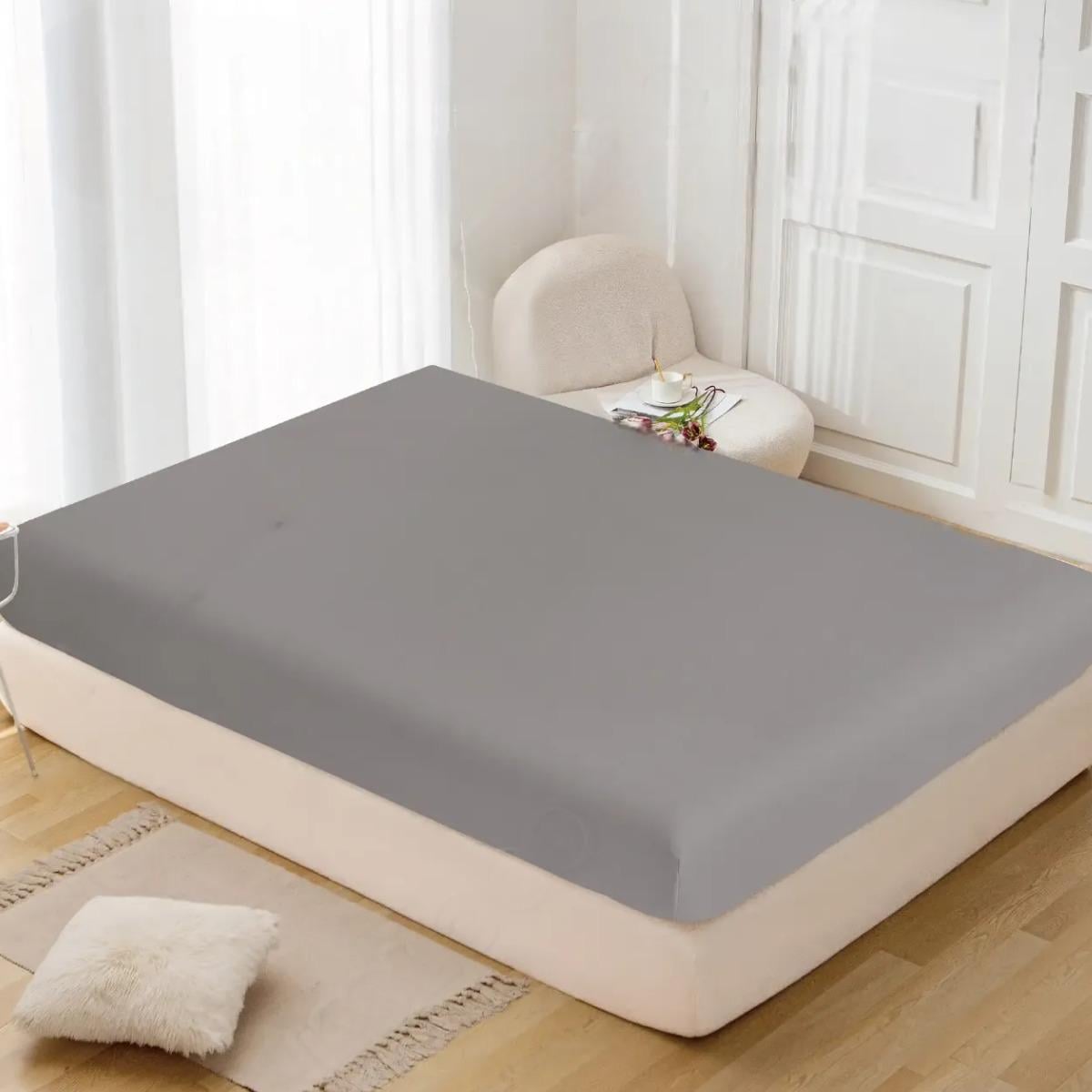 Простынь на резинке Koloco 160x200/25 см Темно-серый (00000038664)