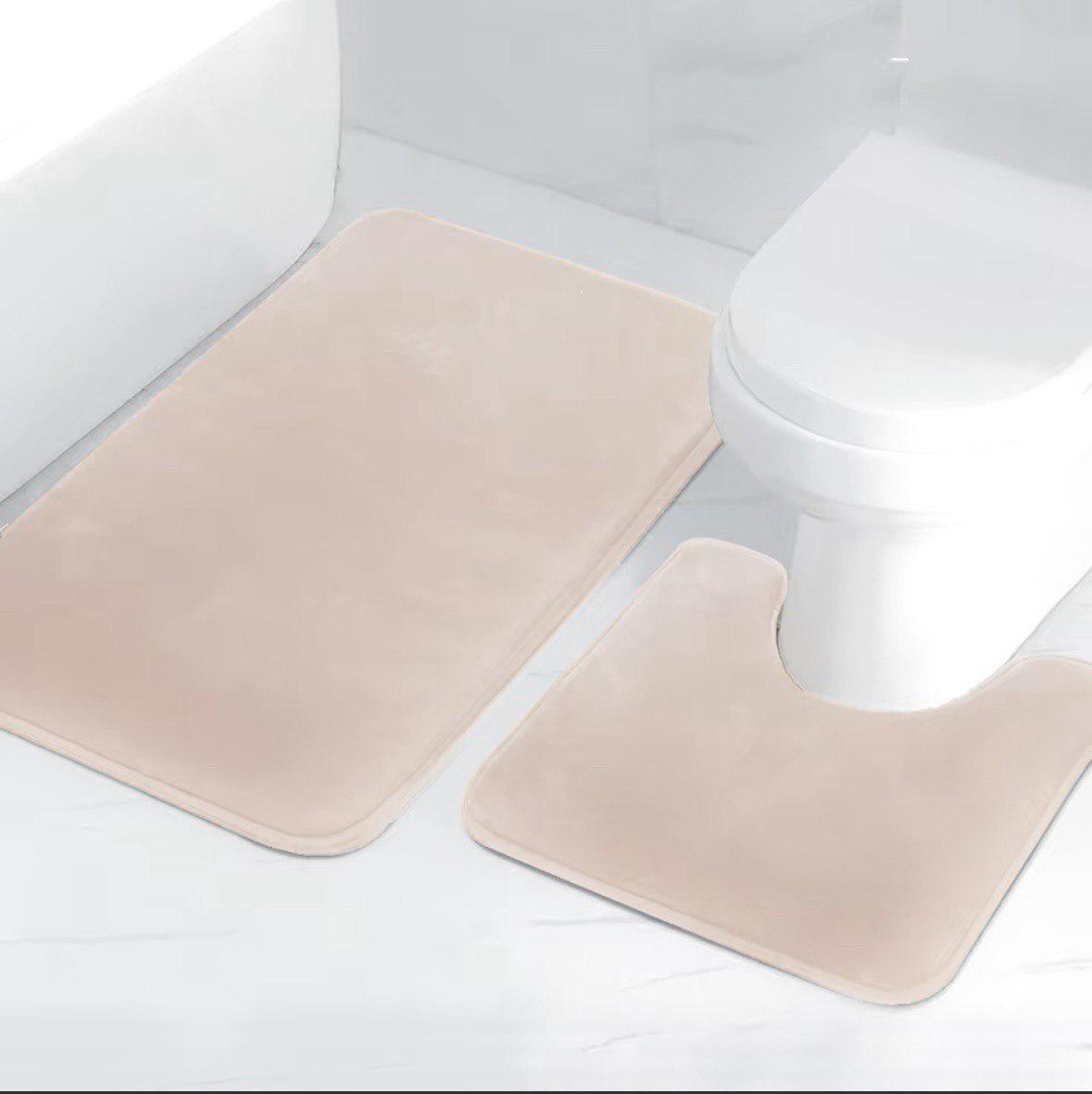 Набор ковриков в ванную и туалет Smooth Premium Memory Foam 2в1 80х50/60х50 см Бежевый (NK2in1Smooth0004) - фото 9 Набор ковриков в ванную и туалет Smooth Premium Memory Foam 2в1 80х50/60х50 см Бежевый (NK2in1Smooth0004) - фото 9