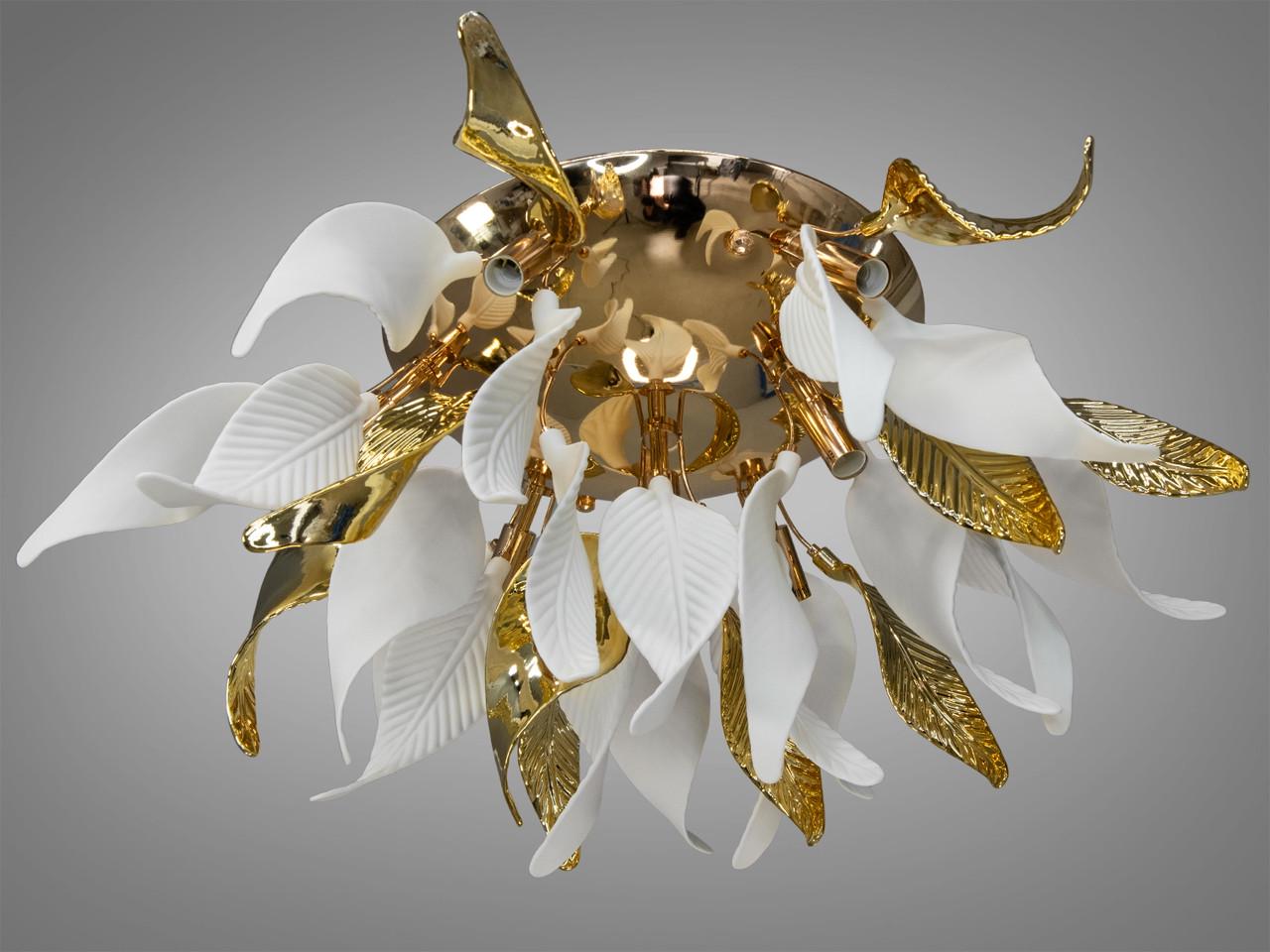 Люстра с керамическими элементами 7208-10CGD-LS Золотой (2476085730)