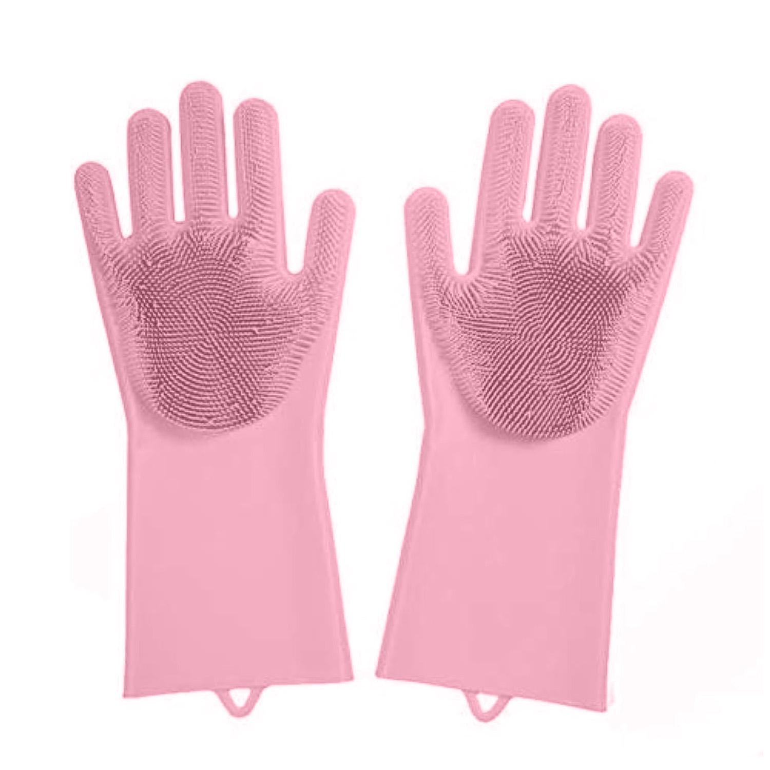 Перчатки хозяйственные силиконовые Magic Silicone Gloves универсальные Розовый (26646936)