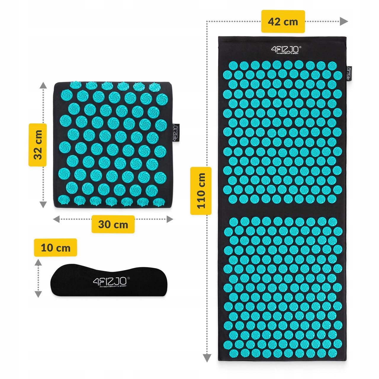 Килимок акупунктурний з подушкою 4fizjo Ergo Mat XL Аплікатор Кузнєцова Black/Blue (P-5907739313874) - фото 9