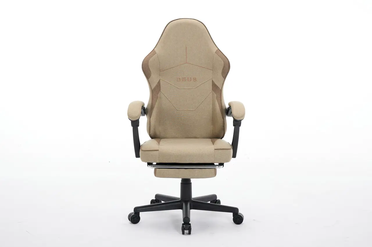 Кресло игровое компьютерное Deus ED09 текстиль с подставкой для ног Бежевый (2977) - фото 2 Кресло игровое компьютерное Deus ED09 текстиль с подставкой для ног Бежевый (2977) - фото 2