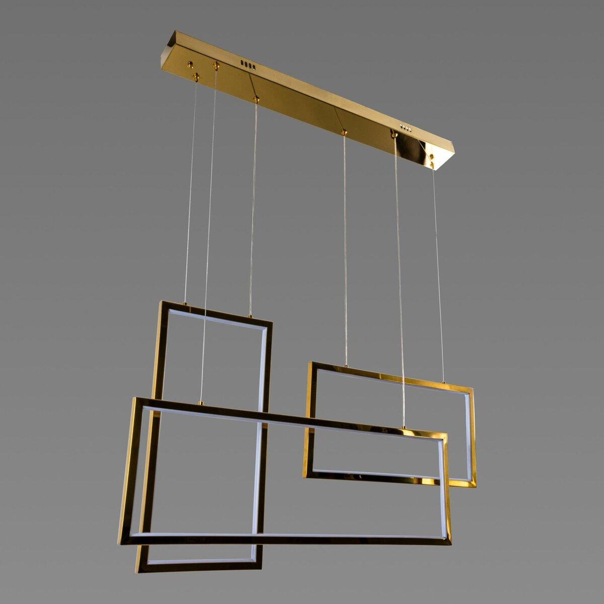 Люстра світлодіодна Sirius на три плафони 80W 2700-7000К Золотий (N SC-3968-3)