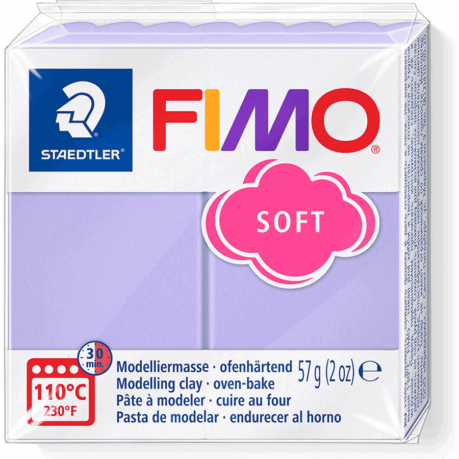 Глина полимерная Fimo Soft пастельная 57 г Сиреневый (8020-605)