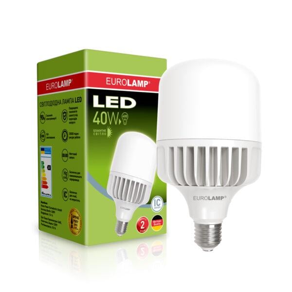 Лампа LED высокомощная Eurolamp 40W-E27-6500K (LED-HP-40276)