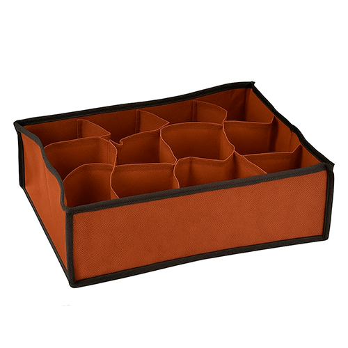 Коробка-органайзер для белья складная Stenson Colorito 12 отделений 30х25х10 см Brown (302510-COLORITO)