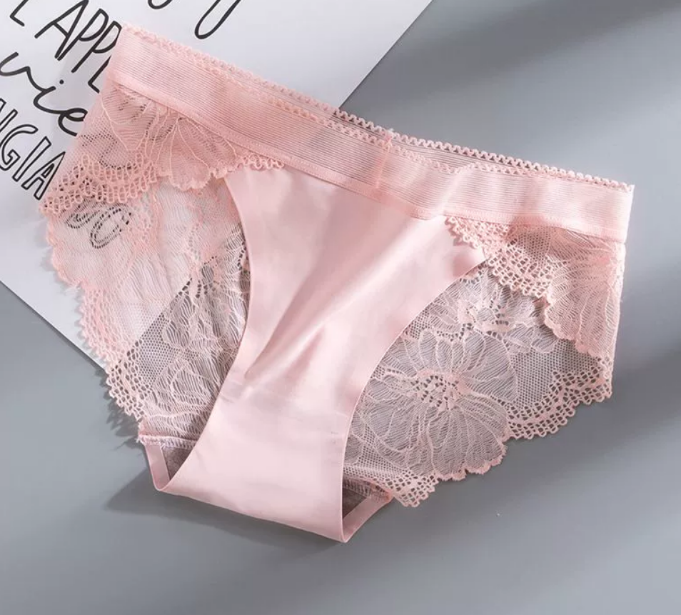 Трусики шелковистые с кружевом L Розовый (23-51-1597-Р-L)