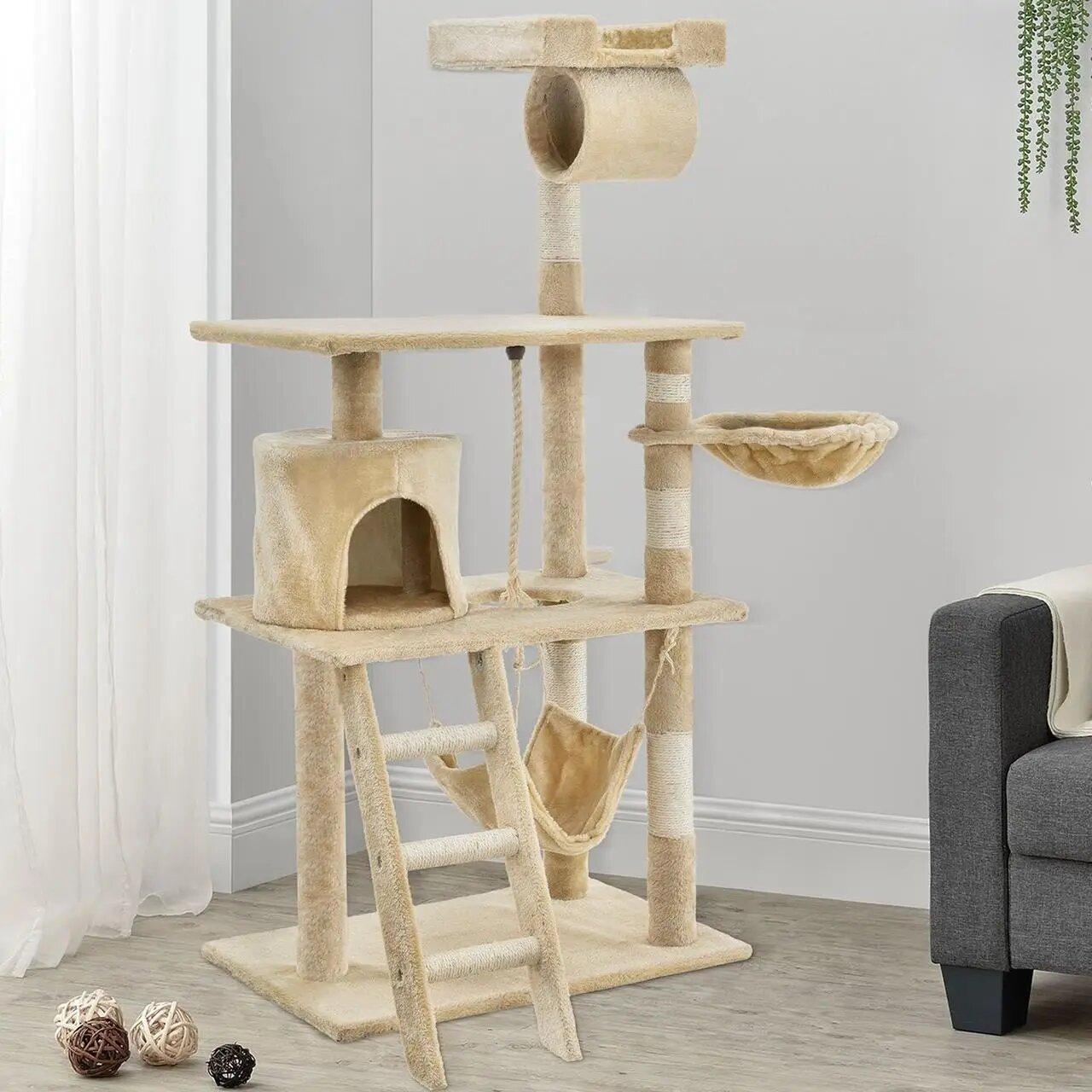Когтеточка для кошек Chiara Высота 141 см Бежевый