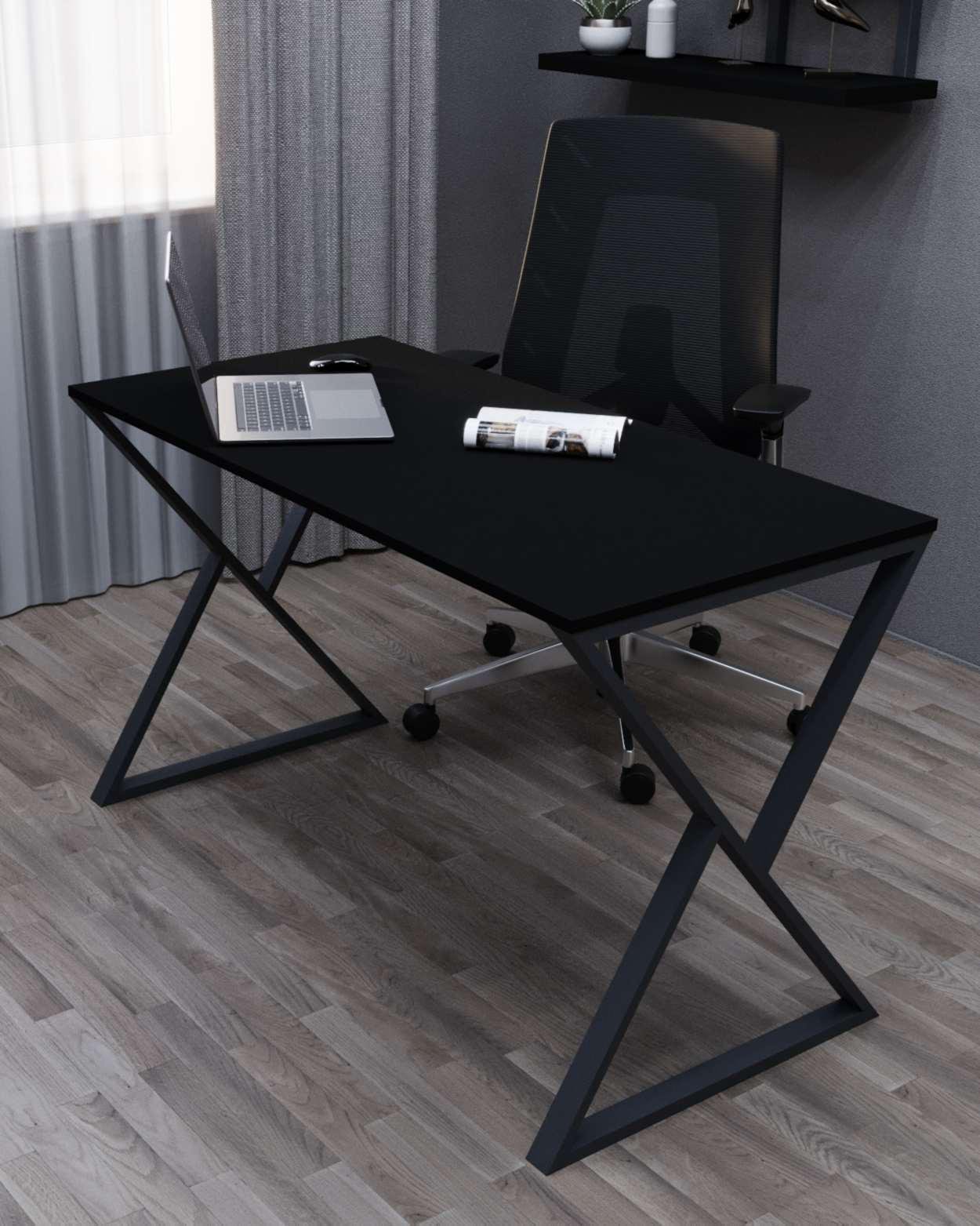 Стол письменный Loft Серия 10 металлический профиль 60х30 мм 1600х800х16 мм Черный (22393788)