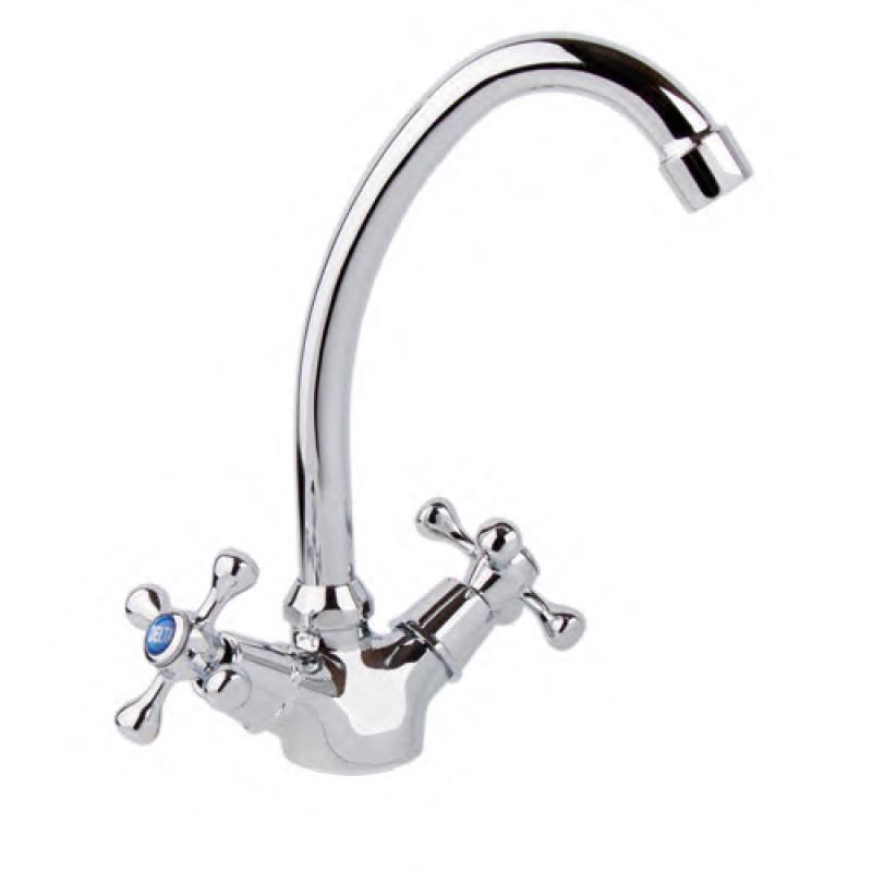 Кухонный смеситель двухвентильный SW Delta 271F SWDEL271F Хром (47394)